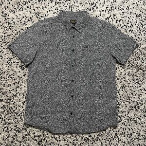 RVCA x Matt Leines Men’s Short Sleeve Button Up Shirt Black White Abstract Large
